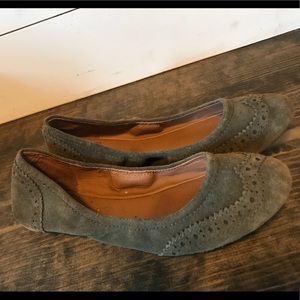 Lucky Brand army green suede Flats